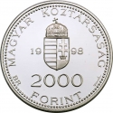 2000 Forint 1998, KM# 733, Hungary, Integration into the European Union, Millennium Monument and the Heroes' Square