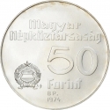 50 Forint 1974, KM# 601, Hungary, 50th Anniversary of the Foundation of the Magyar Nemzeti Bank