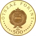500 Forint 1968, KM# 587, Hungary, 150th Anniversary of Birth of Ignaz Semmelweis