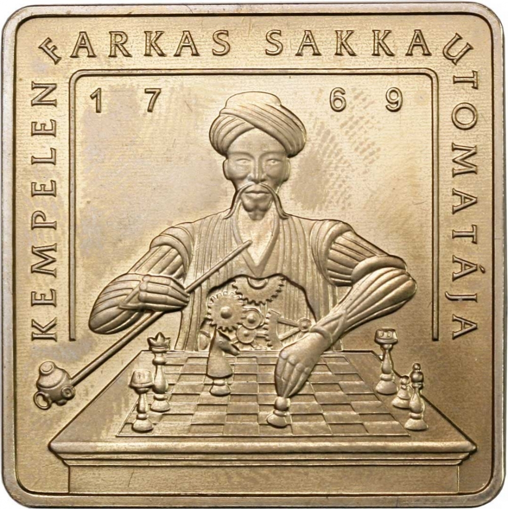 500 Forint 2002, KM# 764, Hungary, Hungarian Explorers and Their Inventions, Mechanical Turk by Wolfgang von Kempelen