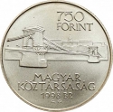 750 Forint 1998, KM# 725, Hungary, 125th Anniversary of the Unification of Buda and Pest