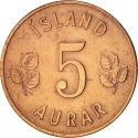 5 Aurar 1946-1966, KM# 9, Iceland