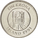1 Krona 1989-2011, KM# 27a, Iceland