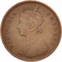 1/4 Anna 1877-1901, KM# 486, India, British (British Raj), Victoria
