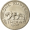1 Rupee 1947, KM# 559, India, British (British Raj), George VI