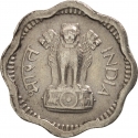 2 Naye Paise 1957-1963, KM# 11, India, Republic