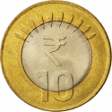 10 Rupees 2011-2019, KM# 400, India, Republic