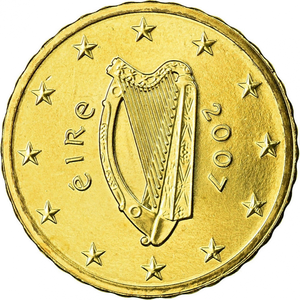 10 Euro Cent 2007-2021, KM# 47, Ireland