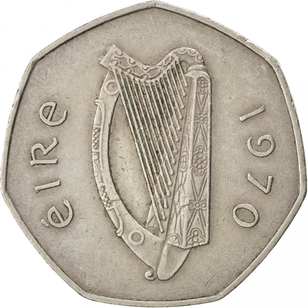 50 Pence 1970-2000, KM# 24, Ireland