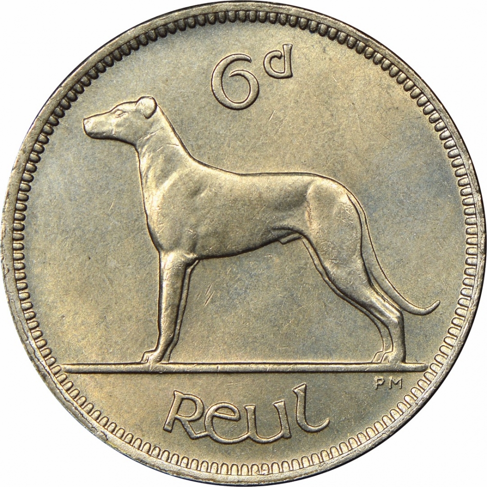 6 Pence 1942-1969, KM# 13a, Ireland