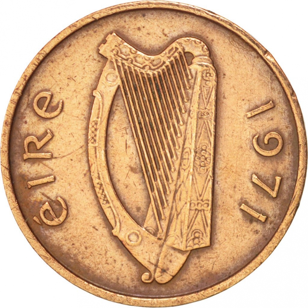 1/2 Penny 1971-1986, KM# 19, Ireland