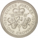 1 Crown 1977, KM# 41, Isle of Man, Elizabeth II, 25th Anniversary of the Accession of Elizabeth II to the Throne, Silver Jubilee