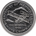 1 Crown 1983, KM# 104, Isle of Man, Elizabeth II, 200th Anniversary of Manned Flight, Wright Flyer