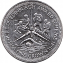 1 Crown 1981, KM# 75, Isle of Man, Elizabeth II, Duke of Edinburgh's Award, Nursing, Hiking, Swimming