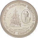 1 Crown 1982, KM# 97, Isle of Man, Elizabeth II, Manx Maritime Heritage, H.M.S. Bounty and Fletcher Christian