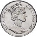 1 Crown 1985, KM# 186, Isle of Man, Elizabeth II, 85th Anniversary of Birth of the Queen Mother, King George VI and the Queen Mother