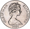 1 Crown 1984, KM# 120, Isle of Man, Elizabeth II, Los Angeles 1984 Summer Olympics, Equestrian
