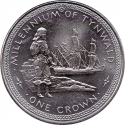 1 Crown 1979, KM# 49, Isle of Man, Elizabeth II, Millennium of Tynwald, British Man-of-war and Soldier