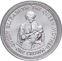 1 Crown 1985, KM# 219, Isle of Man, Elizabeth II, 85th Anniversary of Birth of the Queen Mother, Motherhood