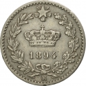 20 Centesimi 1894-1895, KM# 28.1, Italy, Umberto I