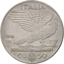 50 Centesimi 1939-1943, KM# 76b, Italy, Victor Emmanuel III