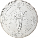 5 Euro 2011, KM# 341, Italy, 150th Anniversary of the Italian Unification