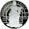 5 Euro 2016, KM# 394, Italy, 150th Anniversary of Birth of Benedetto Croce