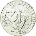 5 Euro 2012, KM# 359, Italy, 500th Anniversary of the Unveiling of the Sistine Chapel Frescoes