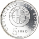 5 Euro 2010, KM# 329, Italy, 100th Anniversary of Alfa Romeo