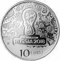 10 Euro 2018, KM#  423, Italy, 2018 Football (Soccer) World Cup in Russia