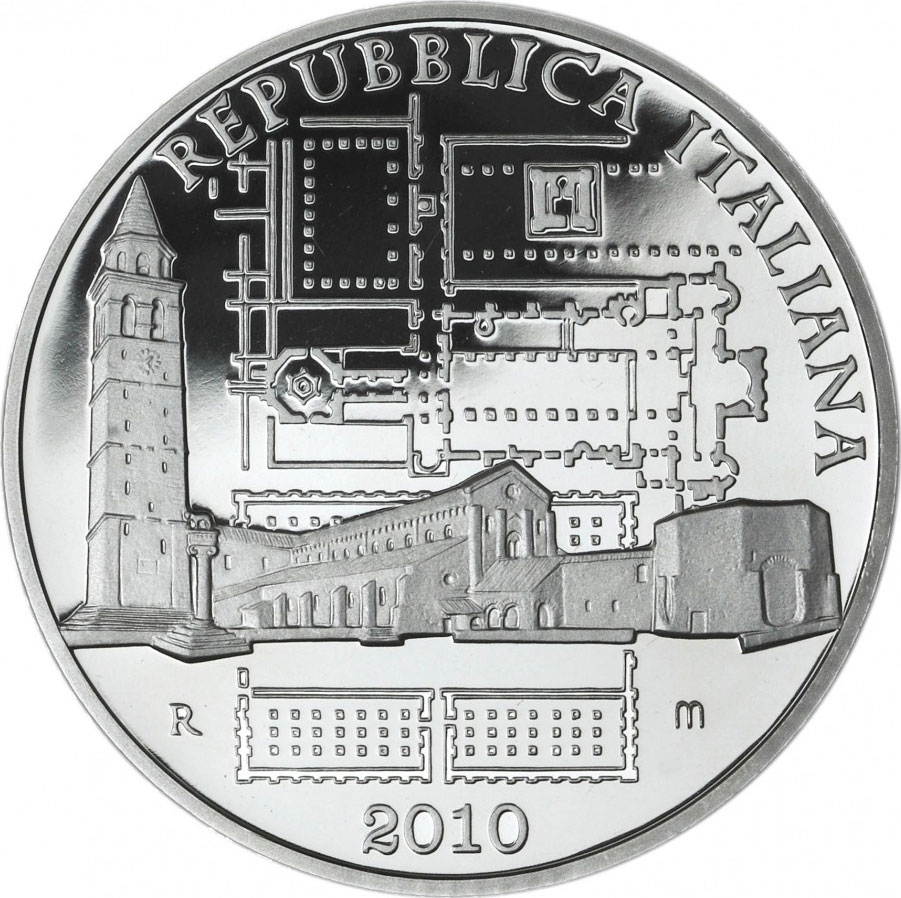 10 Euro 2010, KM# 334, Italy, Italy of Arts, Aquileia