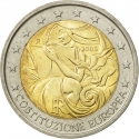 2 Euro 2005, KM# 245, Italy, 1st Anniversary of the Signing of the European Constitution