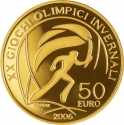 50 Euro 2006, KM# 274, Italy, Torino 2006 Winter Olympics, Olympic Flame