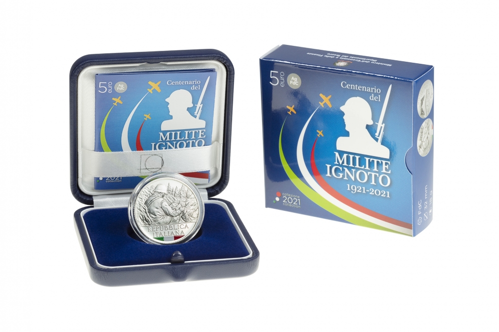 5 Euro 2021, Italy, 100th Anniversary of the Tomb of the Unknown Soldier, Casings set