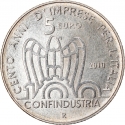5 Euro 2010, KM# 330, Italy, 100th Anniversary of the Confindustria