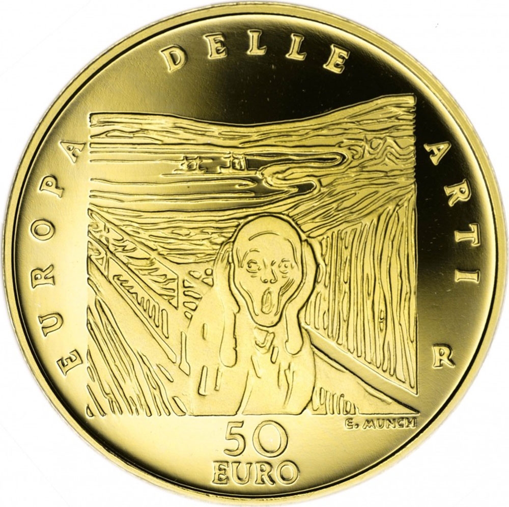 50 Euro 2007, KM# 300, Italy, Europe of Arts, Norway - Edvard Munch