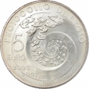 5 Euro 2007, KM# 291, Italy, 5th Anniversary of the Kyoto Protocol
