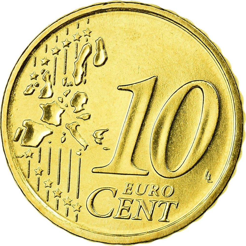 10 евро в тенге. Монета 10 Euro Cent. Монета 10 Euro Cent 2002. 10 Euro Cent 2008. Монета 10 Euro Cent 2007.