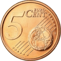 5 Euro Cent 2002-2023, KM# 212, Italy