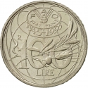 100 Lire 1995, KM# 180, Italy, Food and Agriculture Organization (FAO), 50th Anniversary of the FAO
