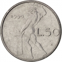 50 Lire 1990-1995, KM# 95.2, Italy