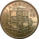 1 Penny 1953-1963, KM# 37, Jamaica, Elizabeth II