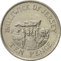 10 Pence 1992-1997, KM# 57.2, Jersey, Elizabeth II