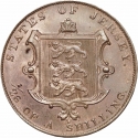 1/26 Shilling 1841-1861, KM# 2, Jersey, Victoria