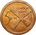 5 Francs 1961, KM# 2, Katanga