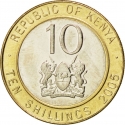 10 Shillings 2005-2009, KM# 35.1, Kenya