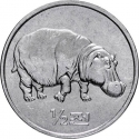 1/2 Chon 2002, KM# 190, Korea, North, World of Animals, Hippopotamus