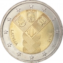 2 Euro 2018, KM# 195, Latvia, 100th Anniversary of Independence of the Baltic States