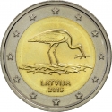 2 Euro 2015, KM# 171, Latvia, Black Stork Protection Plan