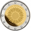 2 Euro 2023, Latvia, European Solidarity, Ukrainian Sunflower